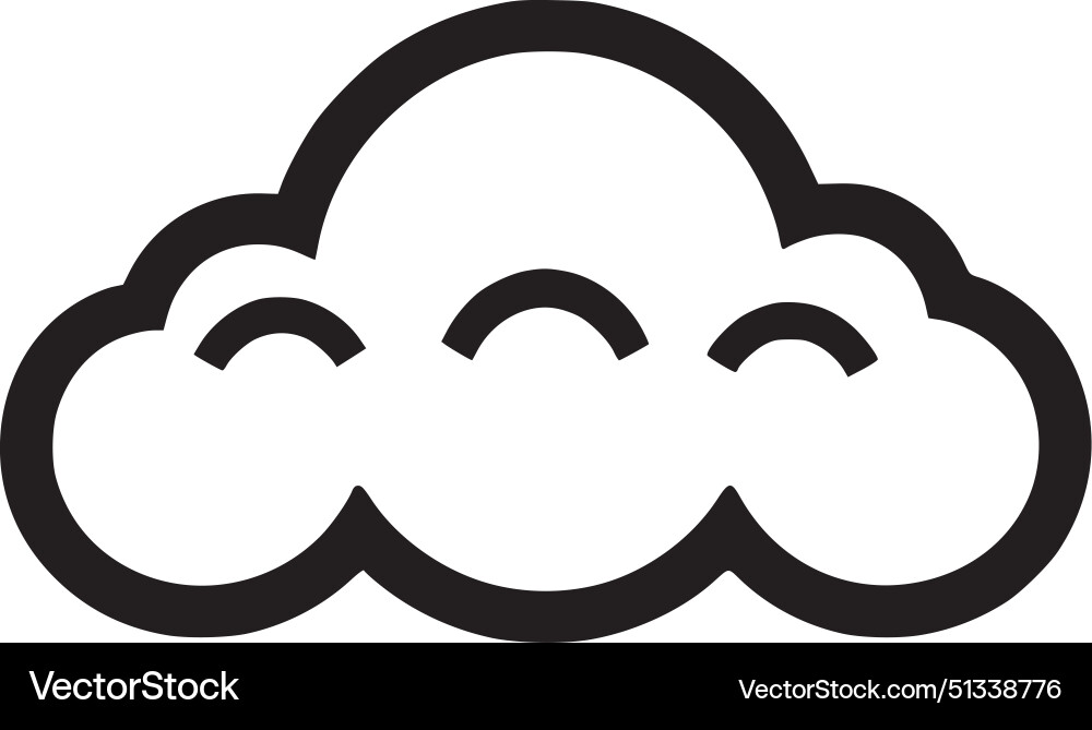 Cloud - black and white Royalty Free Vector Image