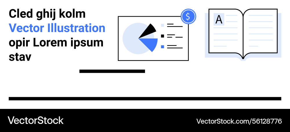 Data analysis and reading concept with pie chart Data analysis and reading concept with pie chart vector image