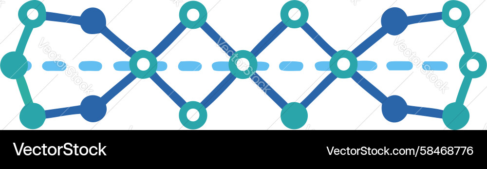 Interconnected Data Chain System Vector Image