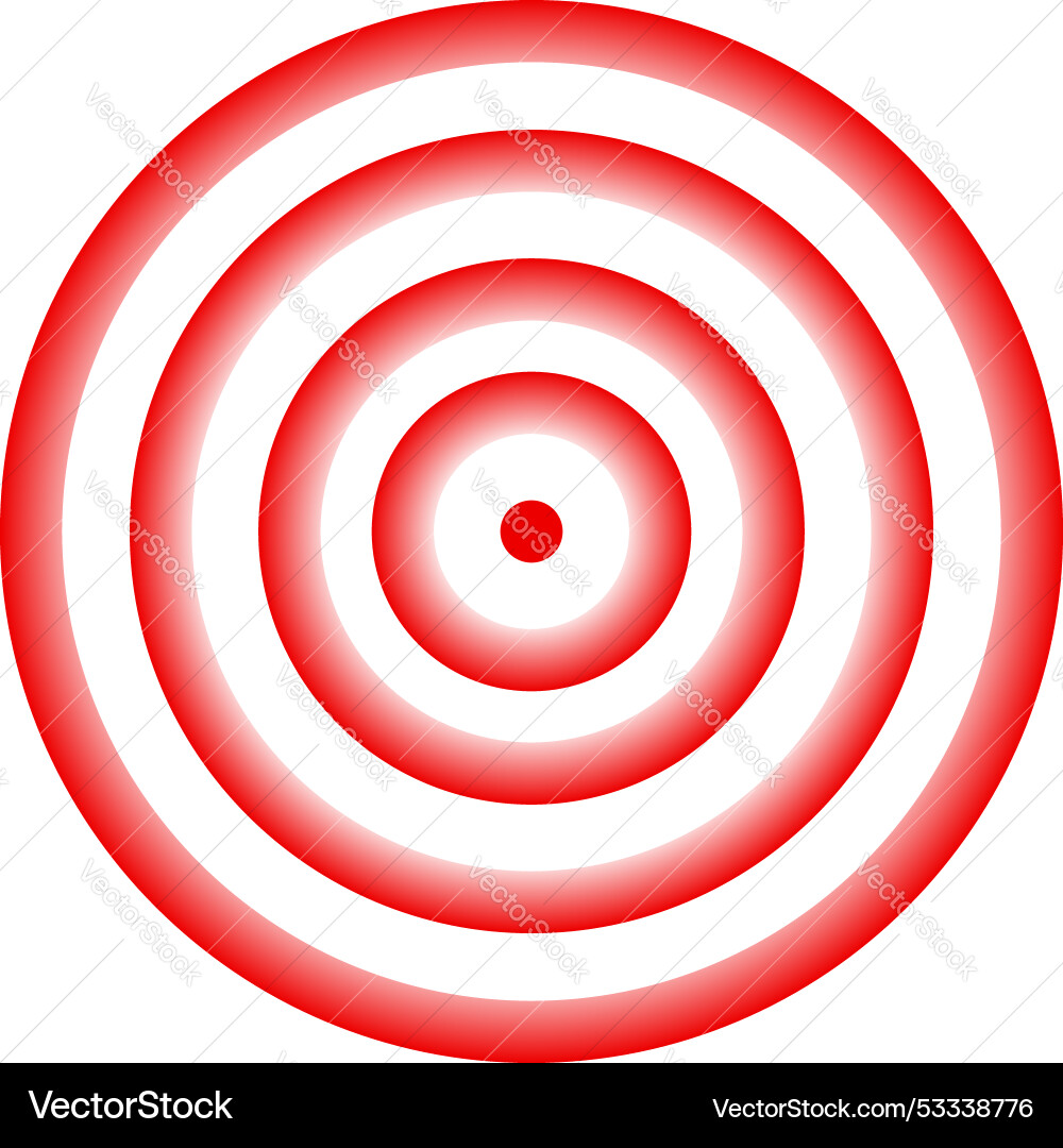 Red and white concentric circles creating target Red and white concentric circles creating target vector image