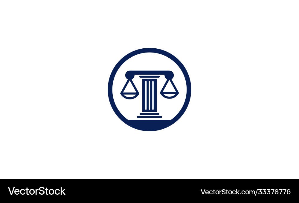 Waagen Rechtspol im Kreis Logo Design Waagen Rechtspol im Kreis Logo Design vektorbild