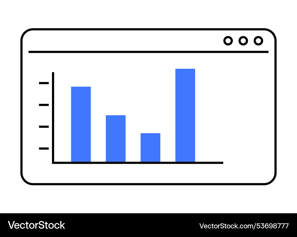 Bar graph displayed on webpage dashboard Bar graph displayed on webpage dashboard vector image