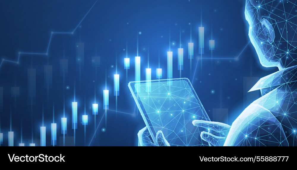 Broker trader analyzing currency exchange Broker trader analyzing currency exchange vector image