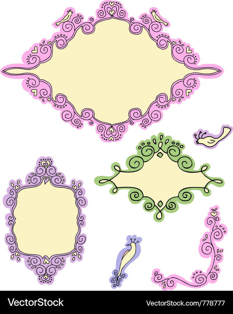 Doodle frames - first part Vector Image