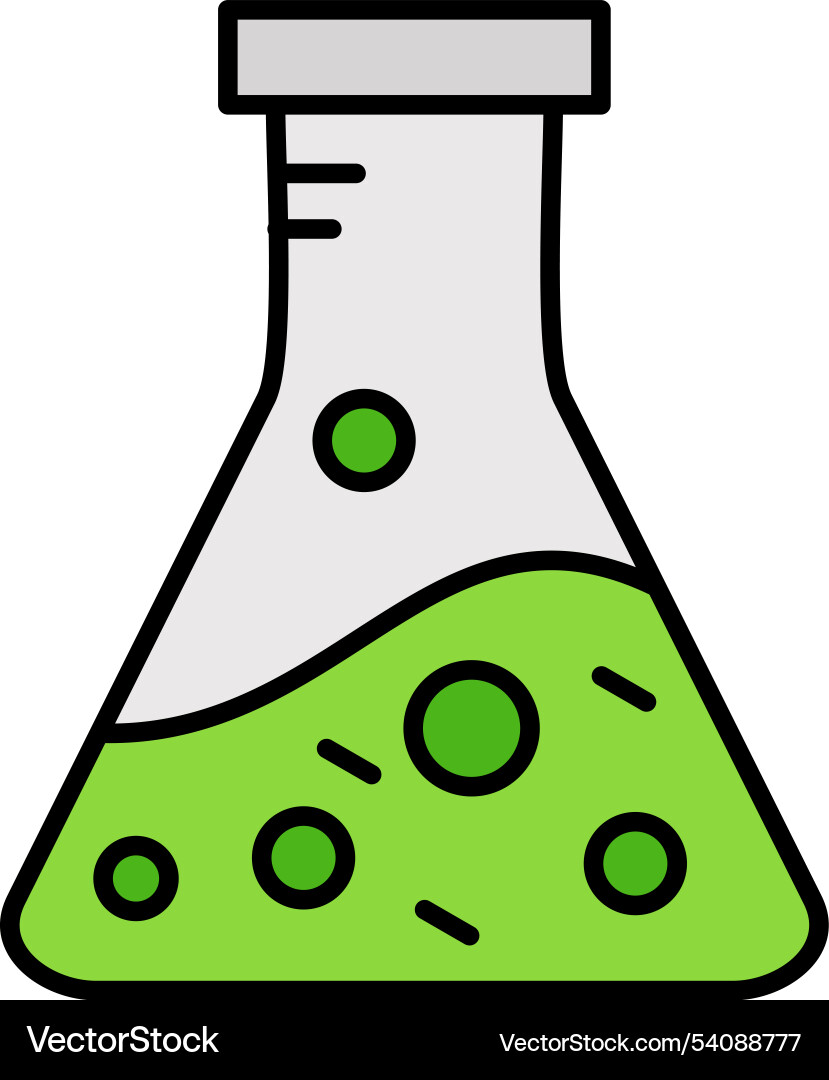 Flask line filled icon design vector image