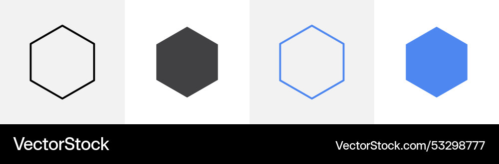 Hexagon icon set use for web ui or app Hexagon icon set use for web ui or app vector image