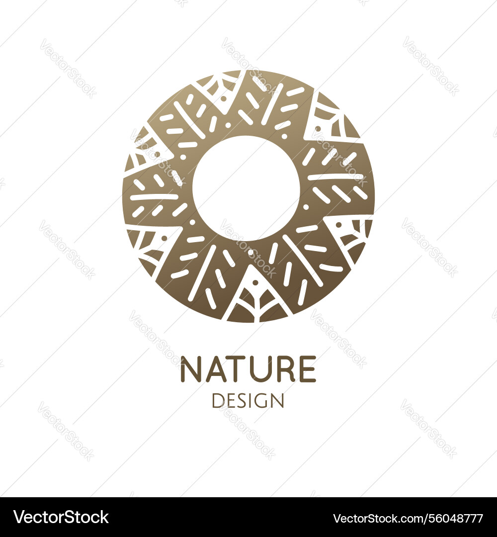 Logo of nature - sun trees linear icon Logo of nature - sun trees linear icon vector image