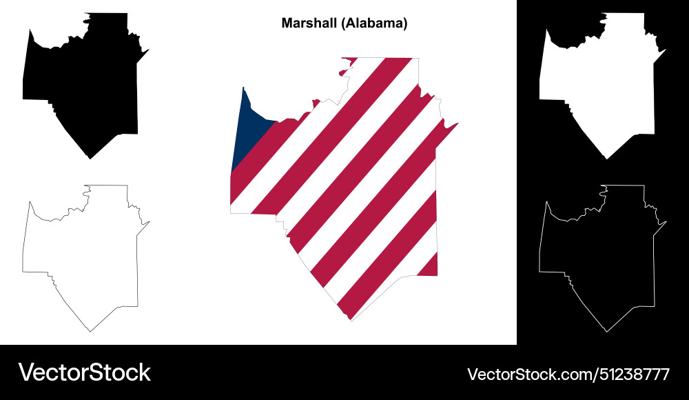 Marshall outline map Royalty Free Vector Image
