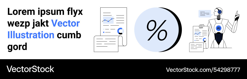 Robot analyzing data with charts documents Robot analyzing data with charts documents vector image