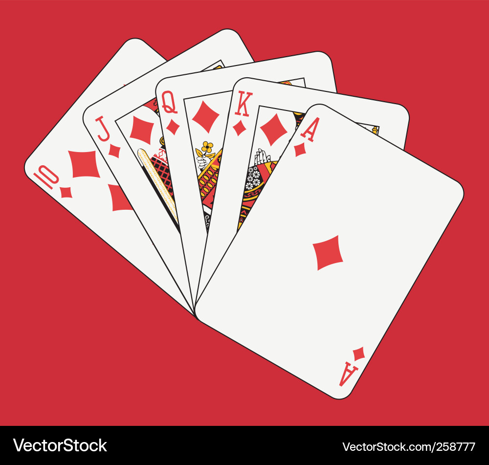 Royal Flush Diamonds Playing Cards Vector Image