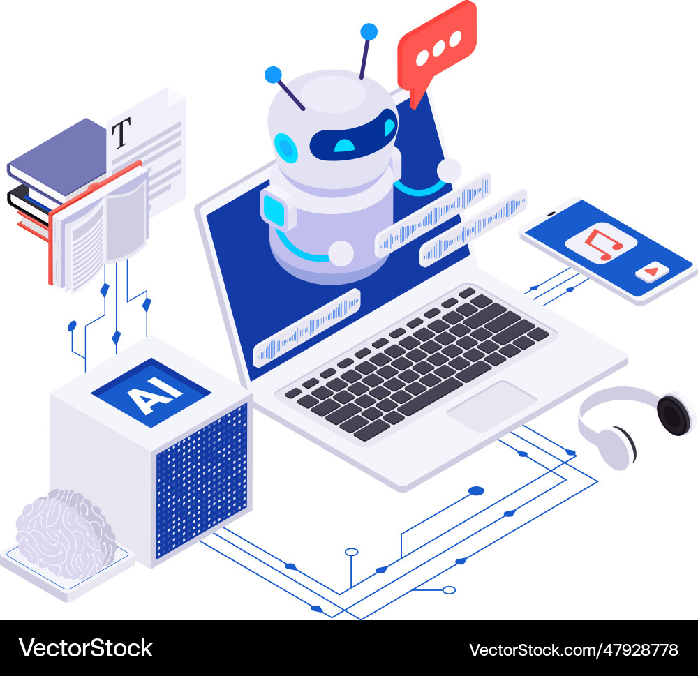 AI Content Generation Concept Royalty Free Vector Image