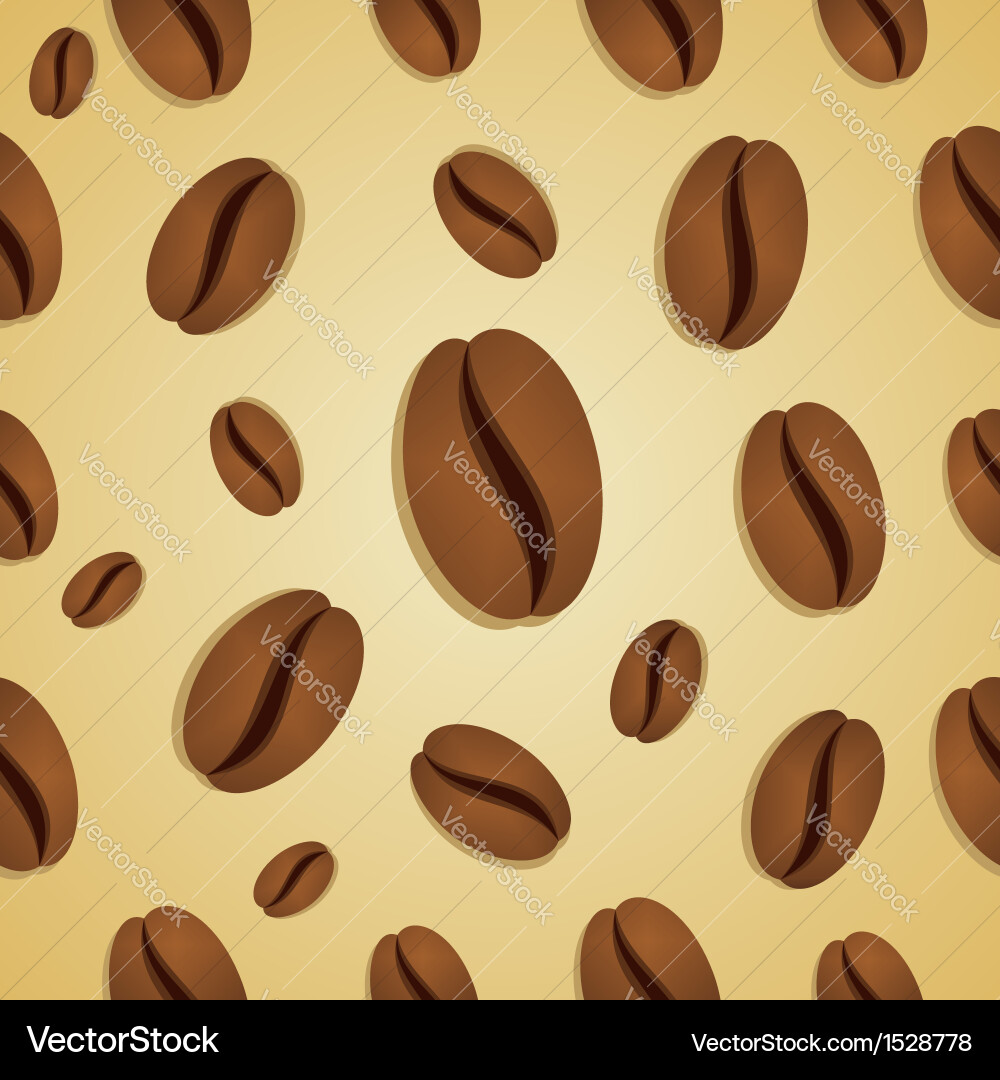 Coffee Bean Pattern - Seamless Texture Vector Image
