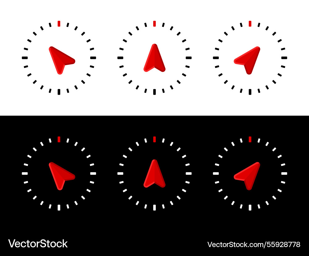 Compass icons set navigation Compass icons set navigation vector image