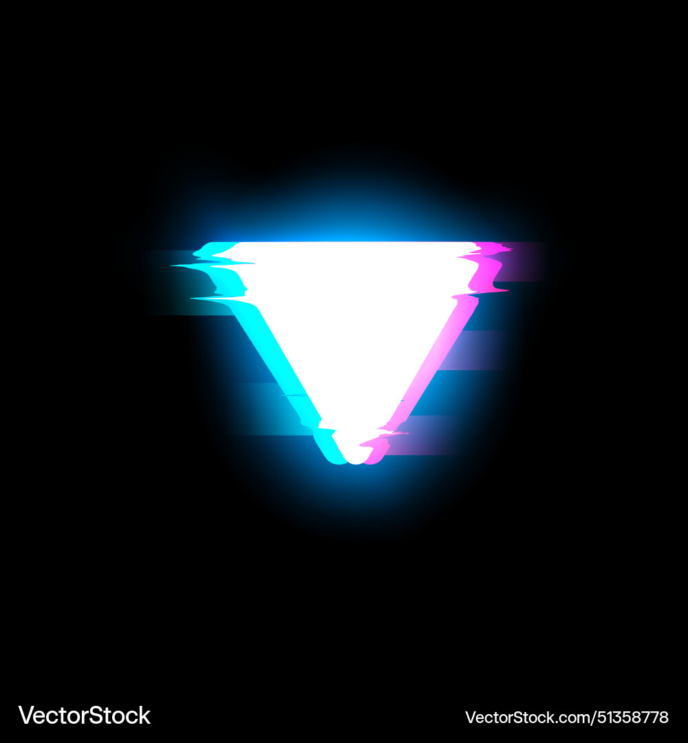 Glowing triangular digital noise Glowing triangular digital noise vector image