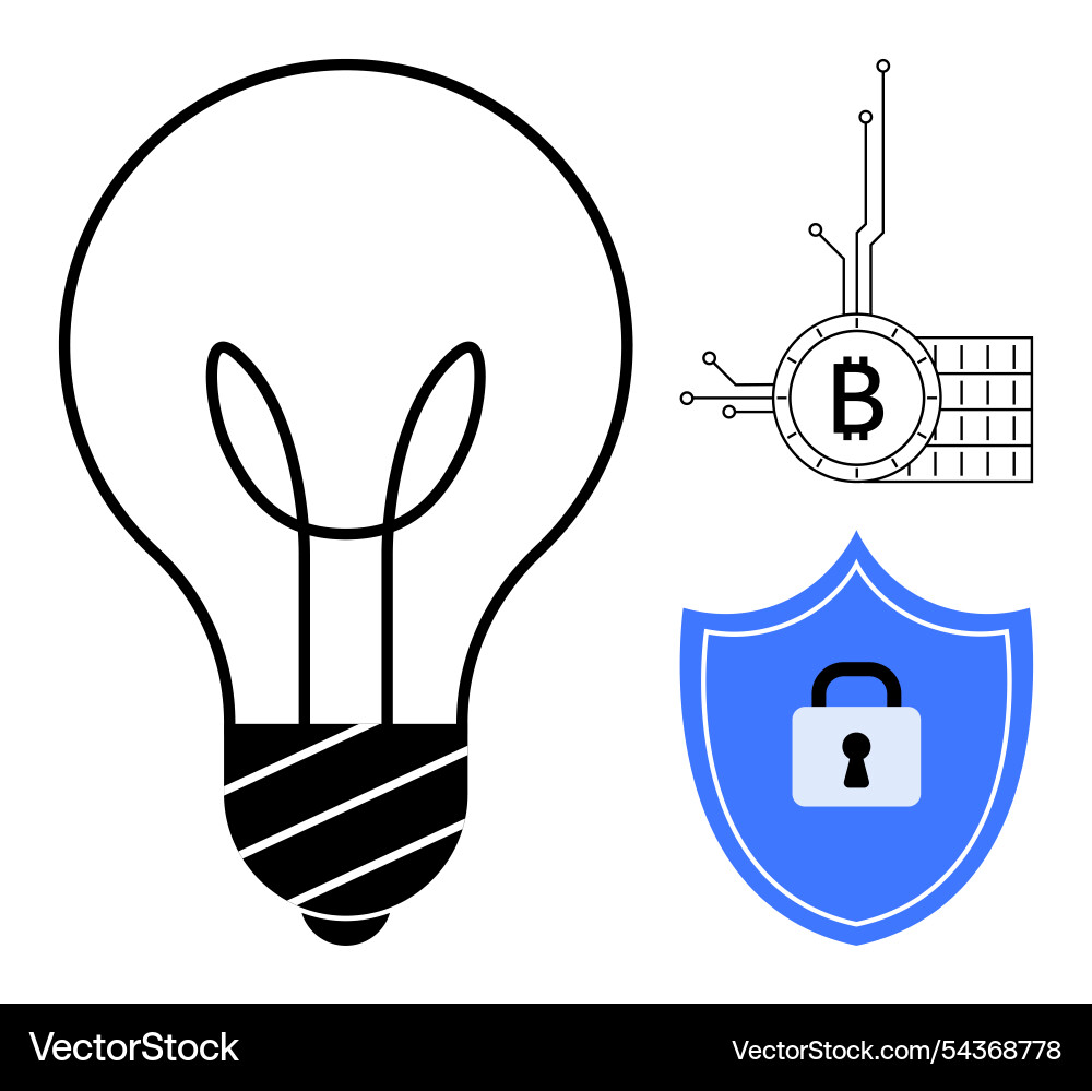 Lichtbogen- und Blockchain-Konzept mit Sicherheit Lichtbogen- und Blockchain-Konzept mit Sicherheit vektorbild