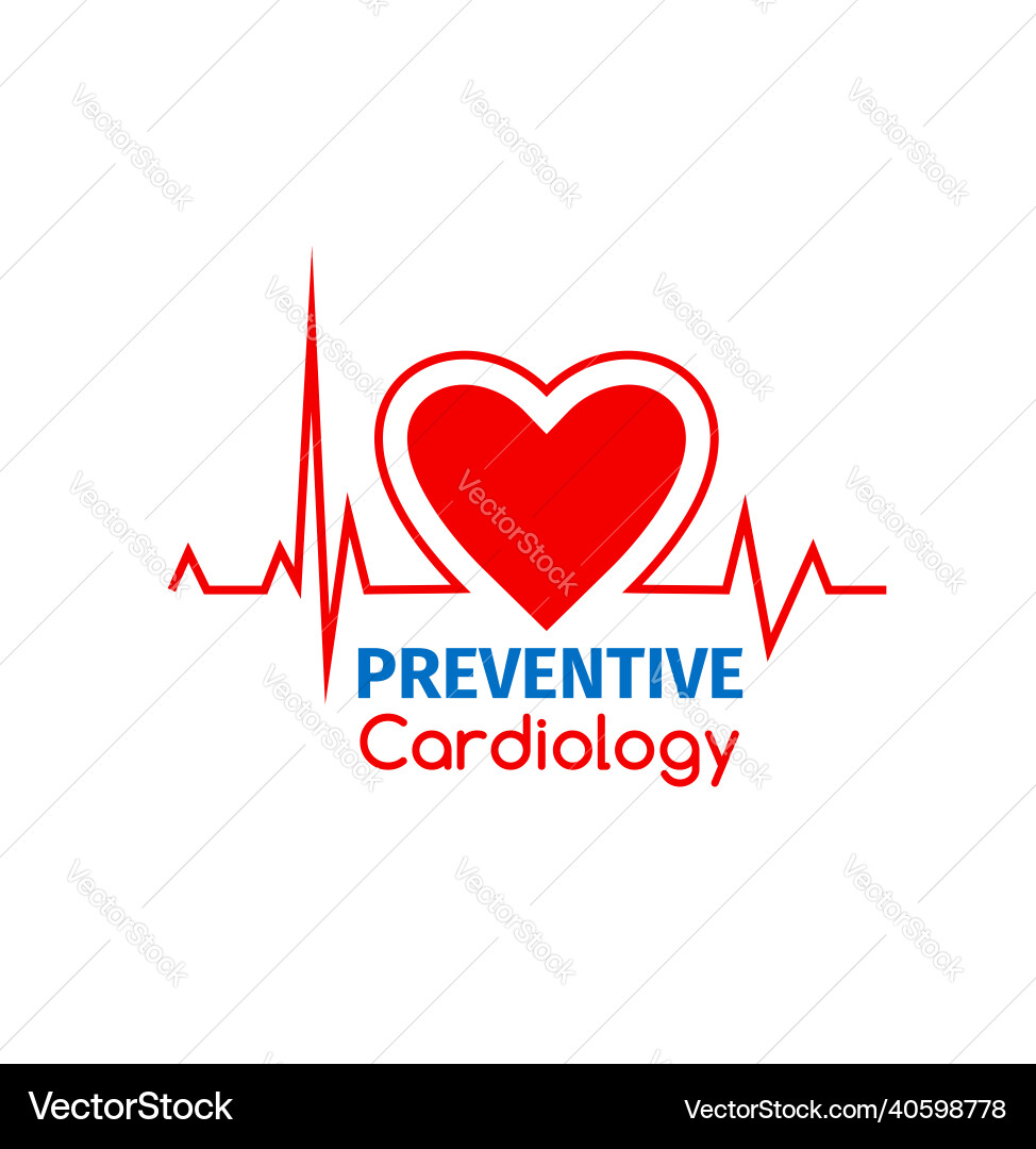 Präventive Kardiologie Ikone mit Herz und Ekg Linie Präventive Kardiologie Ikone mit Herz und Ekg Linie vektorbild