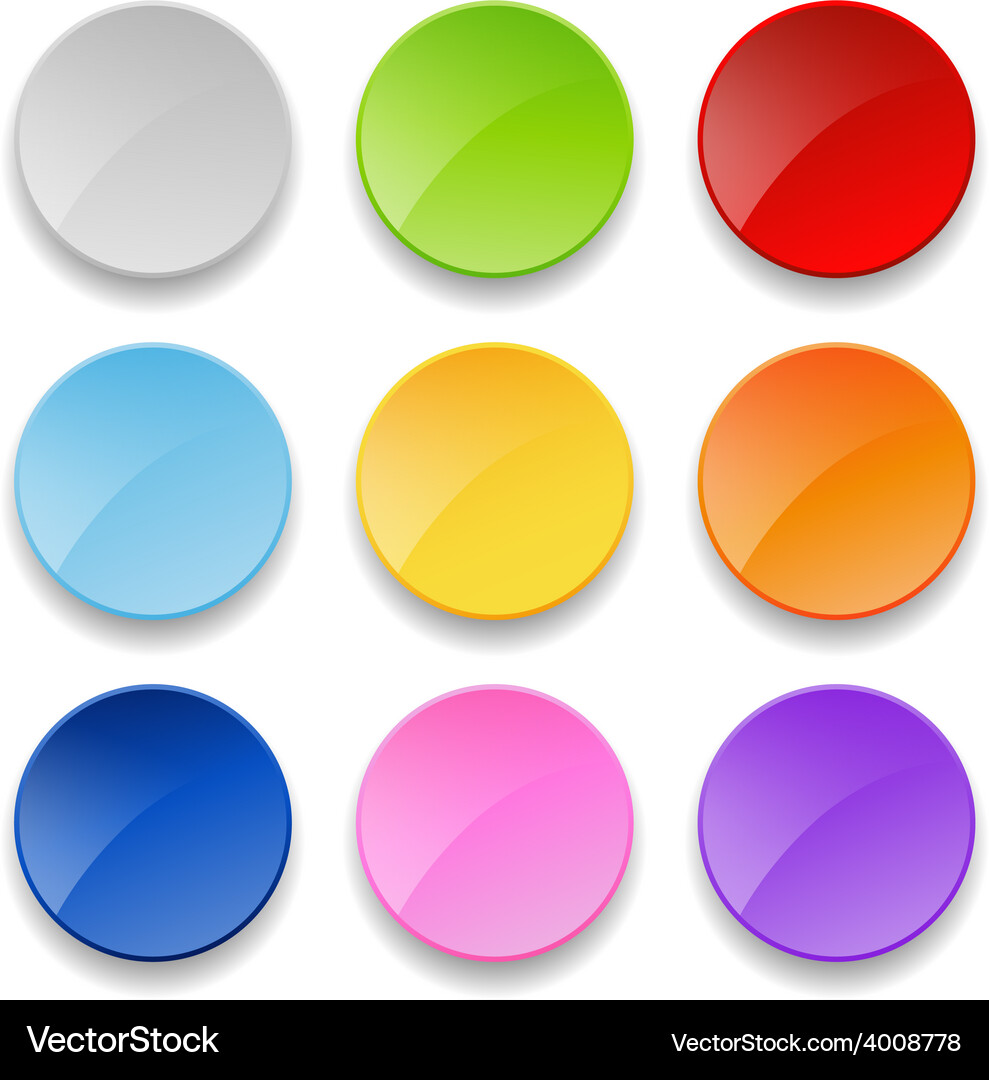 Set of Round Web Buttons Vector Image
