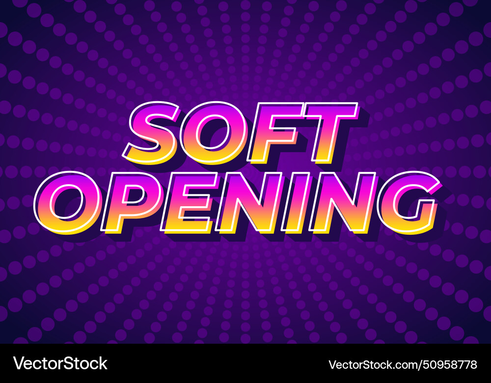 Soft opening text effect in 3d look and eye Soft opening text effect in 3d look and eye vector image