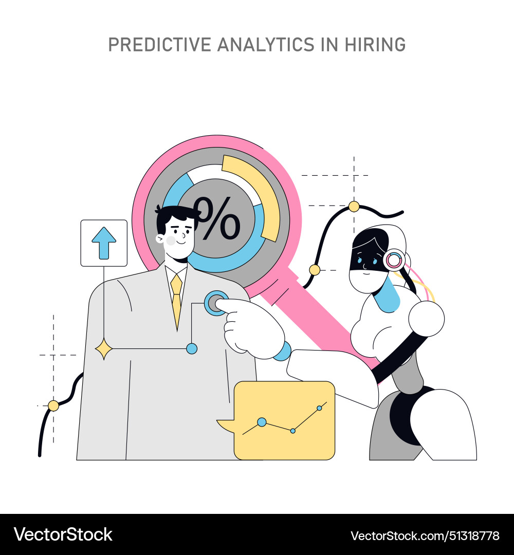 Using ai for human resources flat Using ai for human resources flat vector image
