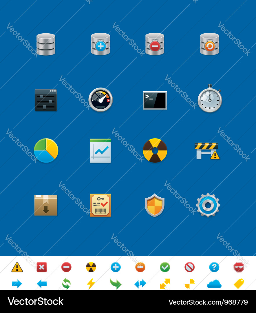 Database Icon Set vector image