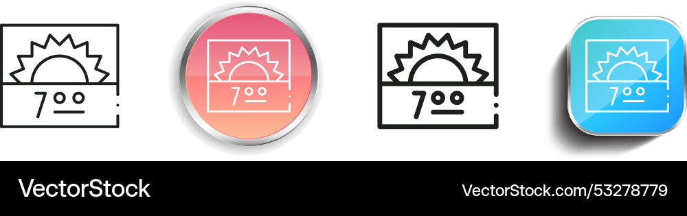 Day icon thin linear regular and button style Day icon thin linear regular and button style Vector Image