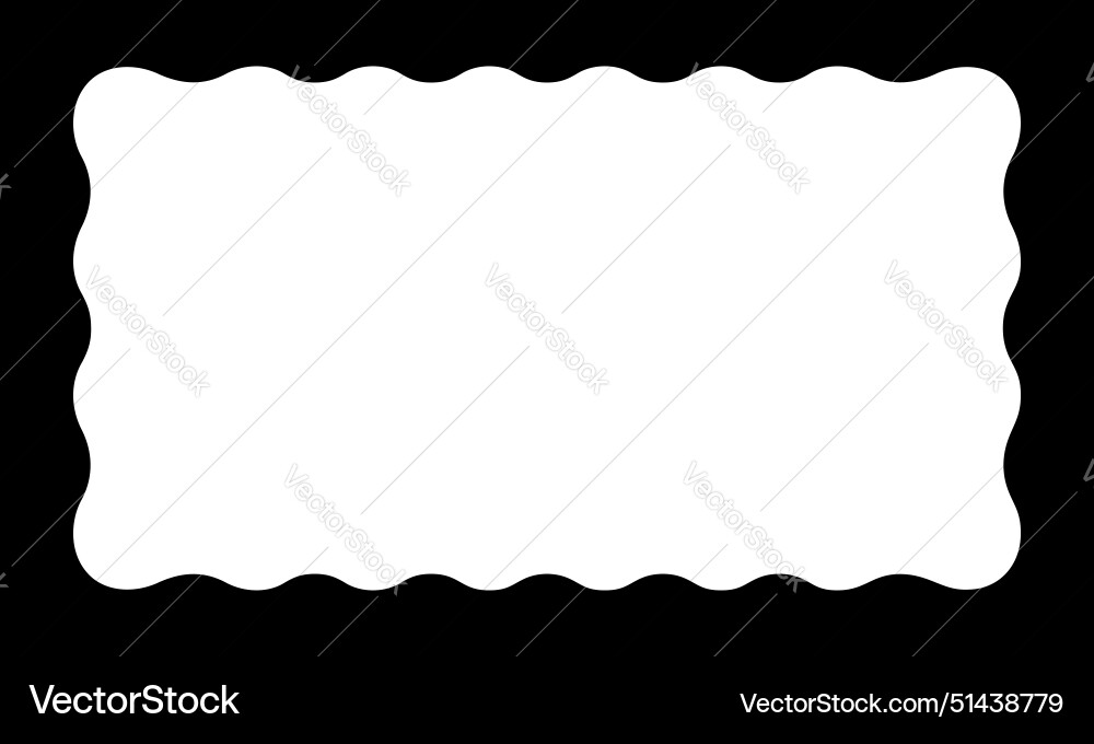 Rectangular shape with undulated inside edges Rectangular shape with undulated inside edges vector image