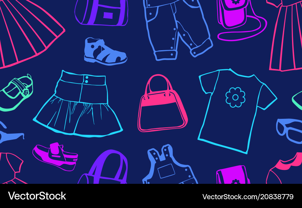 Seamless pattern with female clothing Seamless pattern with female clothing vector image