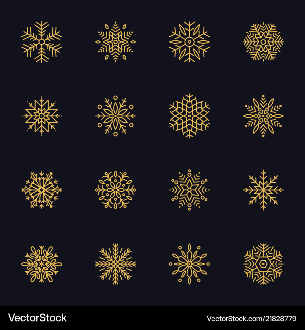 Snowflake Icon Set vector image