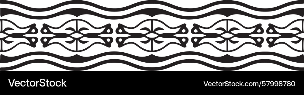 Art Nouveau Wave Border Pattern Vector Image