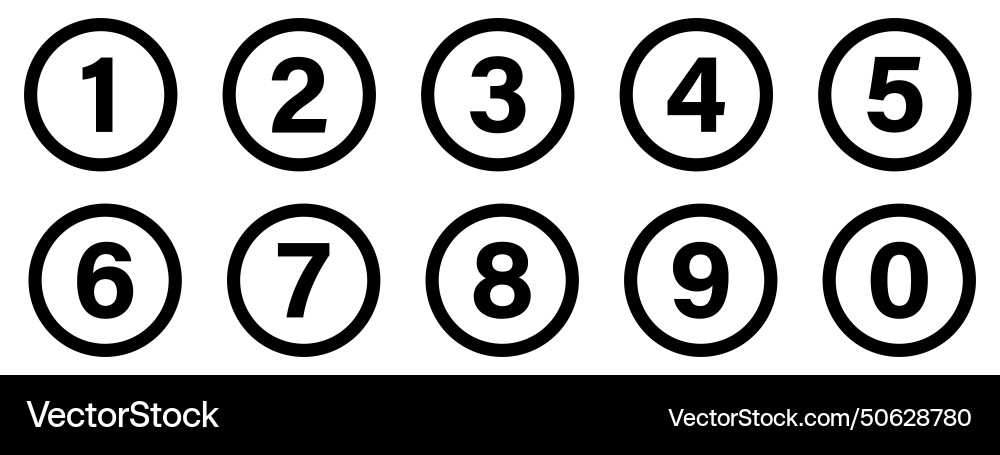 Button numbers number from 1 to 9 flat design Button numbers number from 1 to 9 flat design vector image