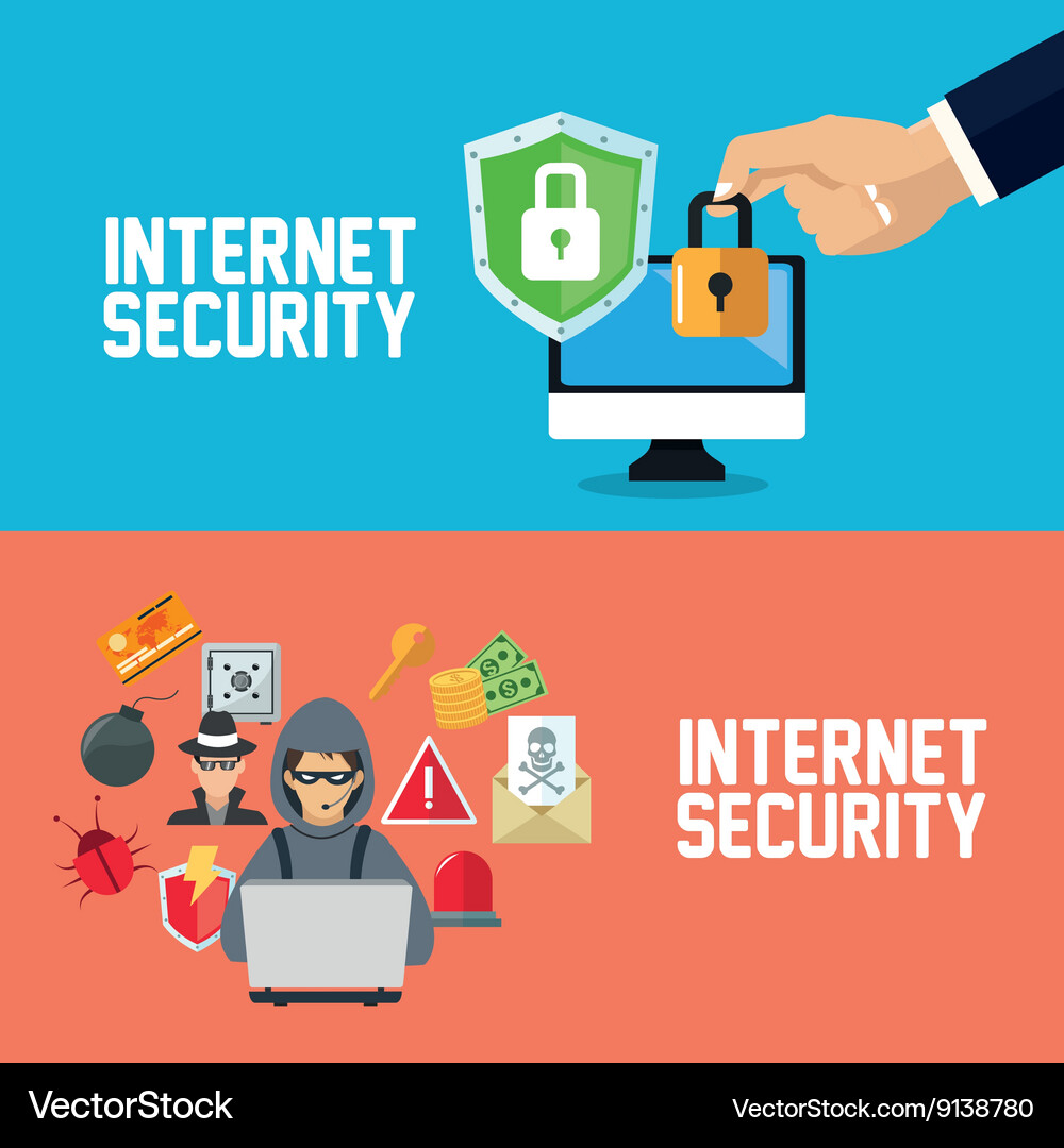Internet security design system icon colorful Vector Image