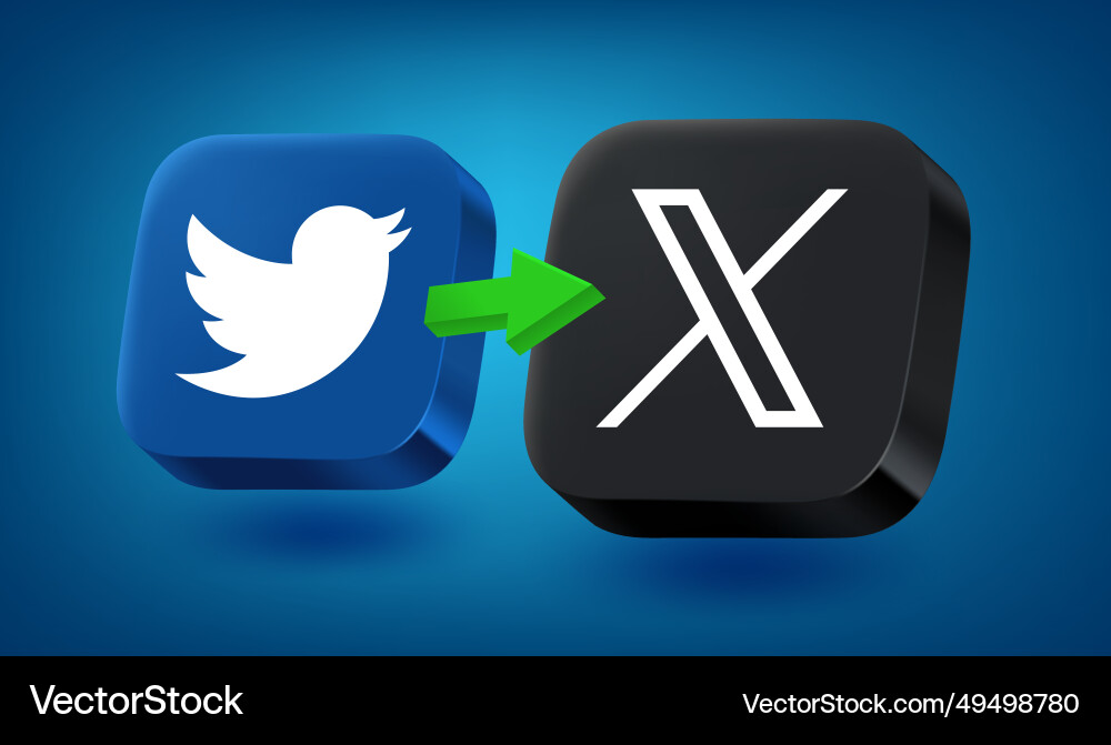 Old and new logotypes of twitter app upgrade Old and new logotypes of twitter app upgrade vector image