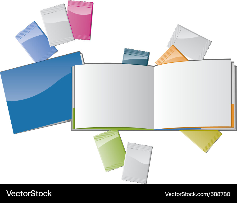 Open Booklet Set Vector Image