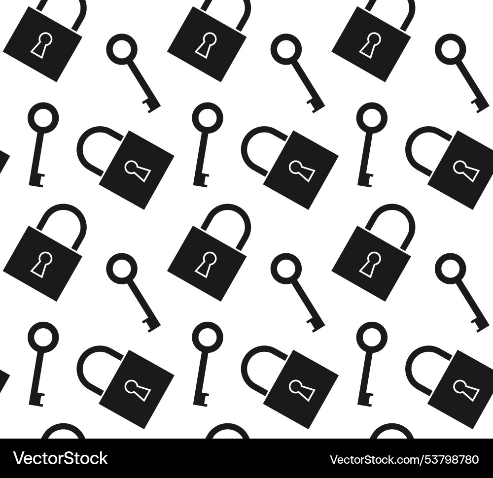 Seamless pattern of flat key and lock Vector Image