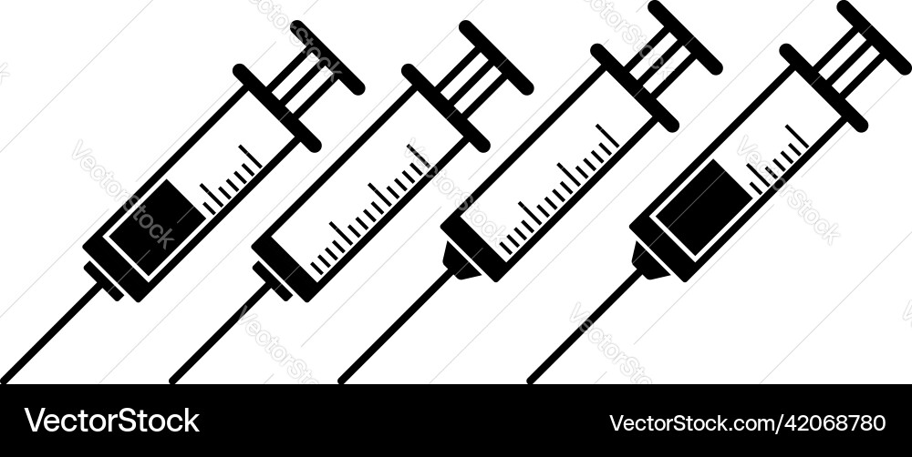 Syringe with dose and empty Syringe with dose and empty vector image
