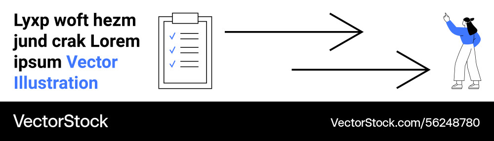 Task checklist with arrows pointing to a person Task checklist with arrows pointing to a person vector image