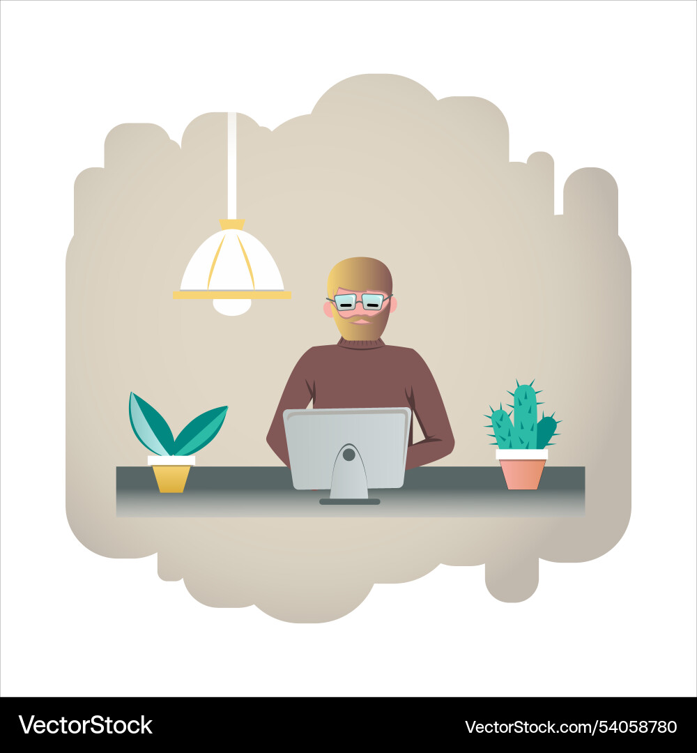 With color image of a programmer With color image of a programmer vector image