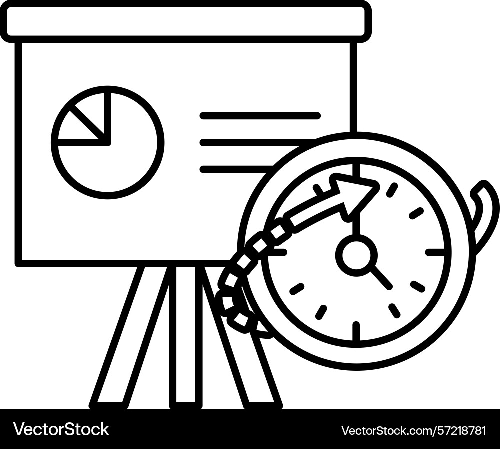 A red clock with an arrow pointing to the right A red clock with an arrow pointing to the right vector image