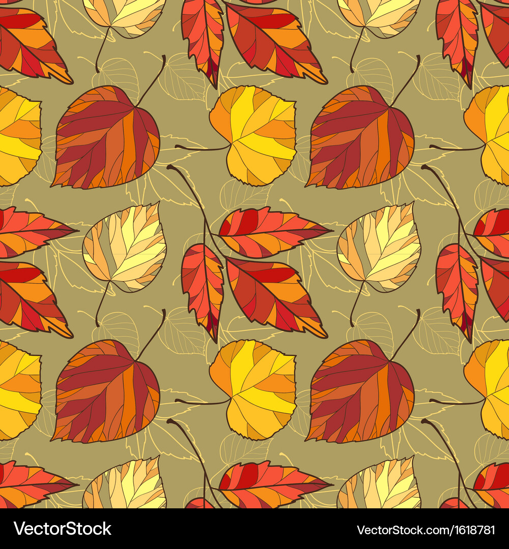 Autumn Leaf Seamless Pattern Vector Image