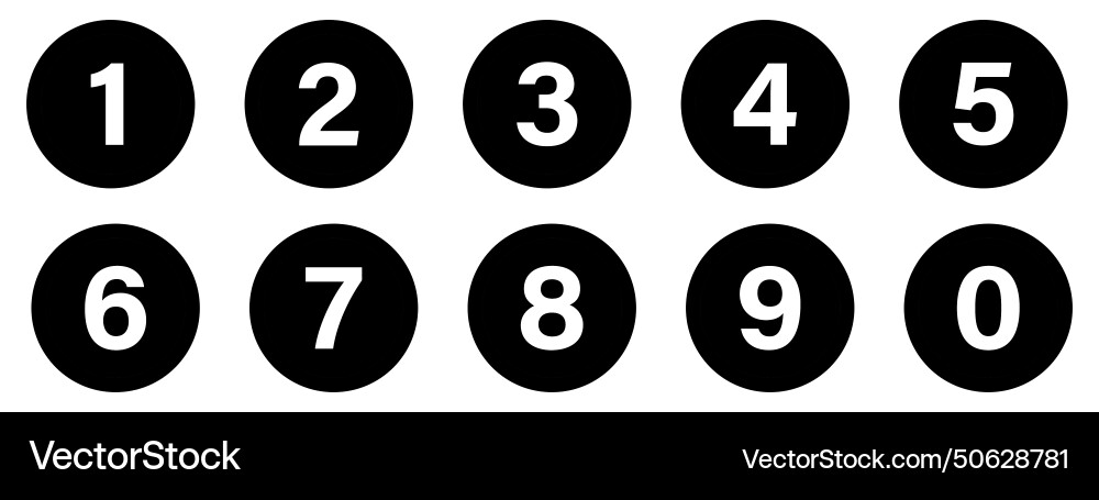 Button numbers number from 1 to 9 flat design Button numbers number from 1 to 9 flat design vector image