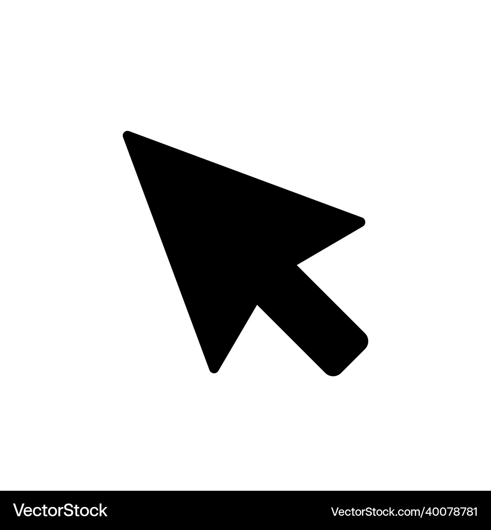 Computer mouse click cursor black arrow icon vector image