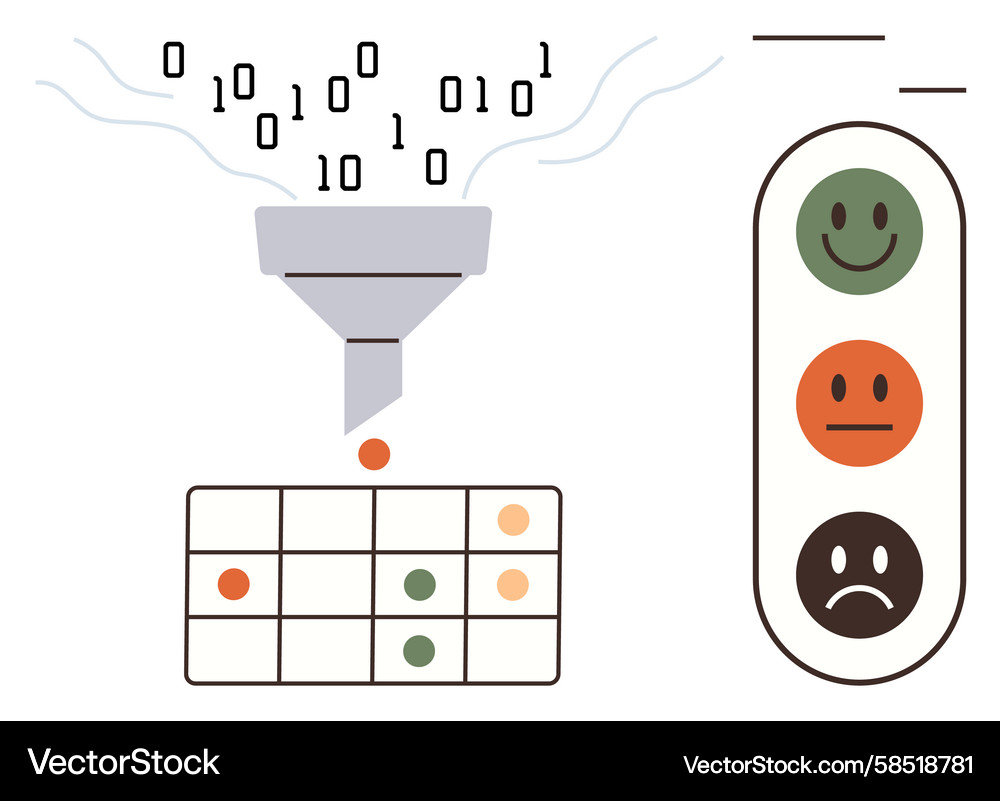 Data Flow & Sentiment Analysis Vector Image
