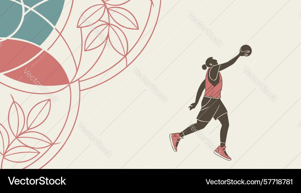 Dynamic basketball player action art design Vector Image