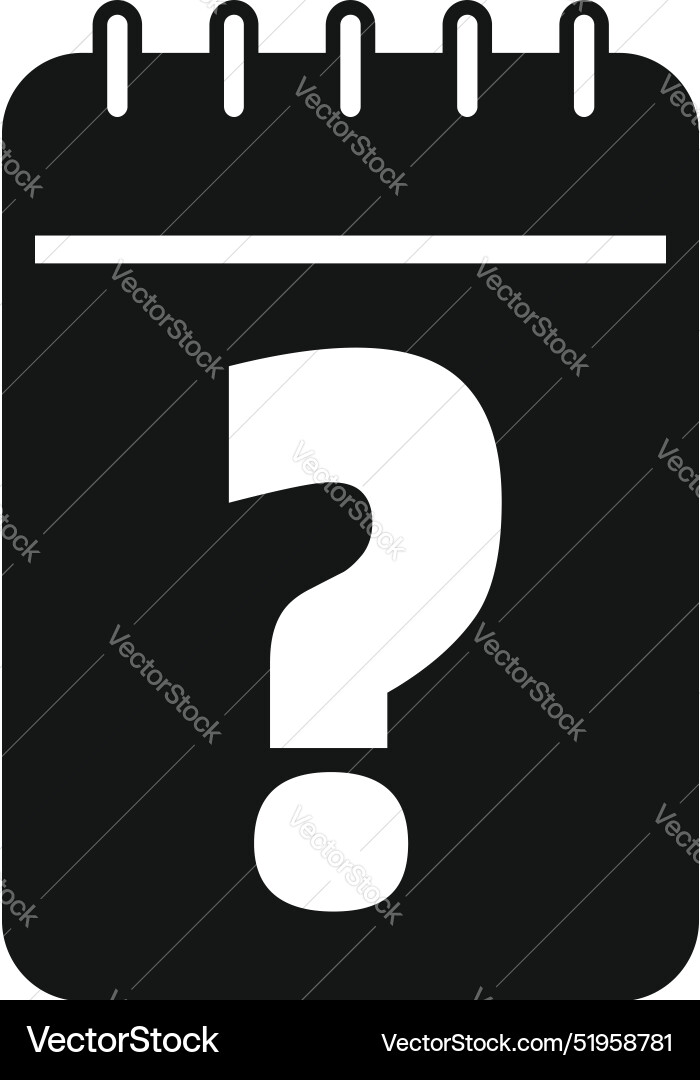 Notepad with question mark showing faq and doubts vector image