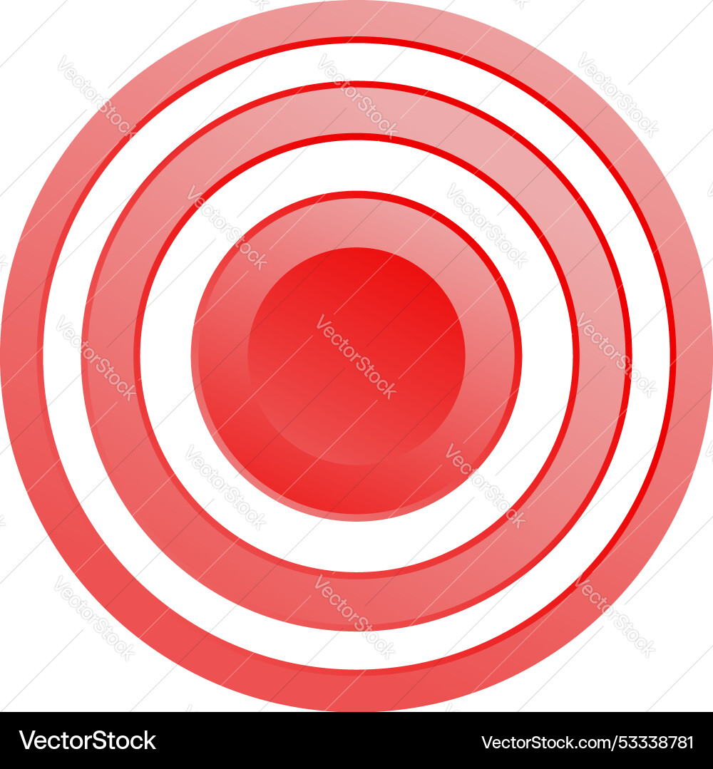 Red gradient concentric circles creating target Red gradient concentric circles creating target vector image