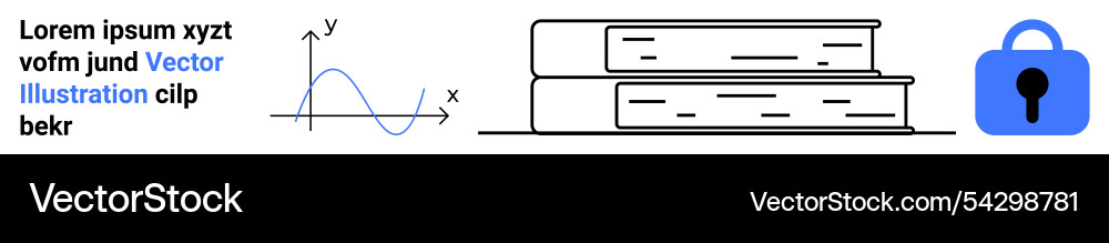Website design with graph books lock icon vector image