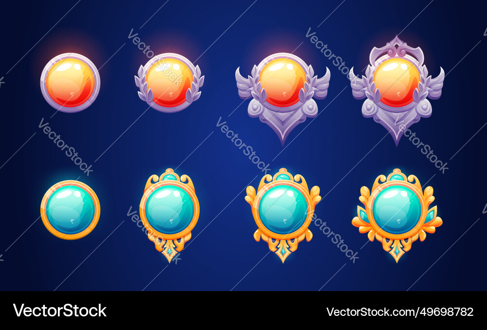 Badge with diamond for game ui level rank Badge with diamond for game ui level rank vector image