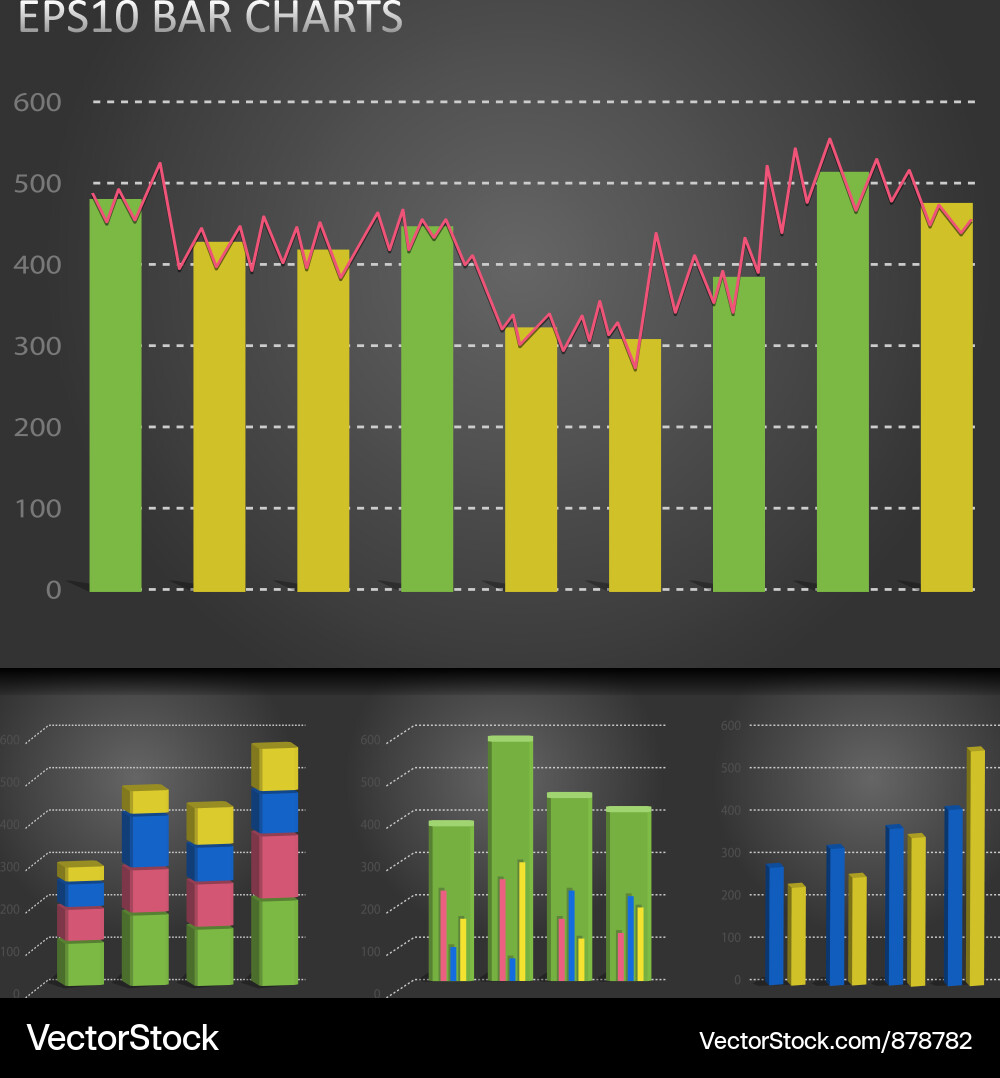 Bar Chart Data Visualization vector image