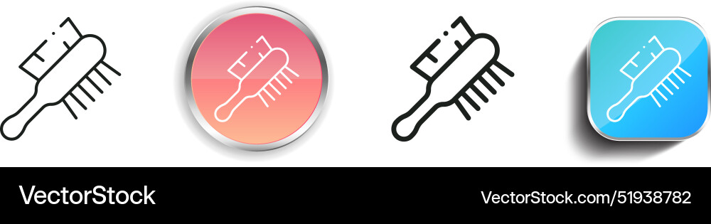 Brush icon thin linear regular and button style vector image