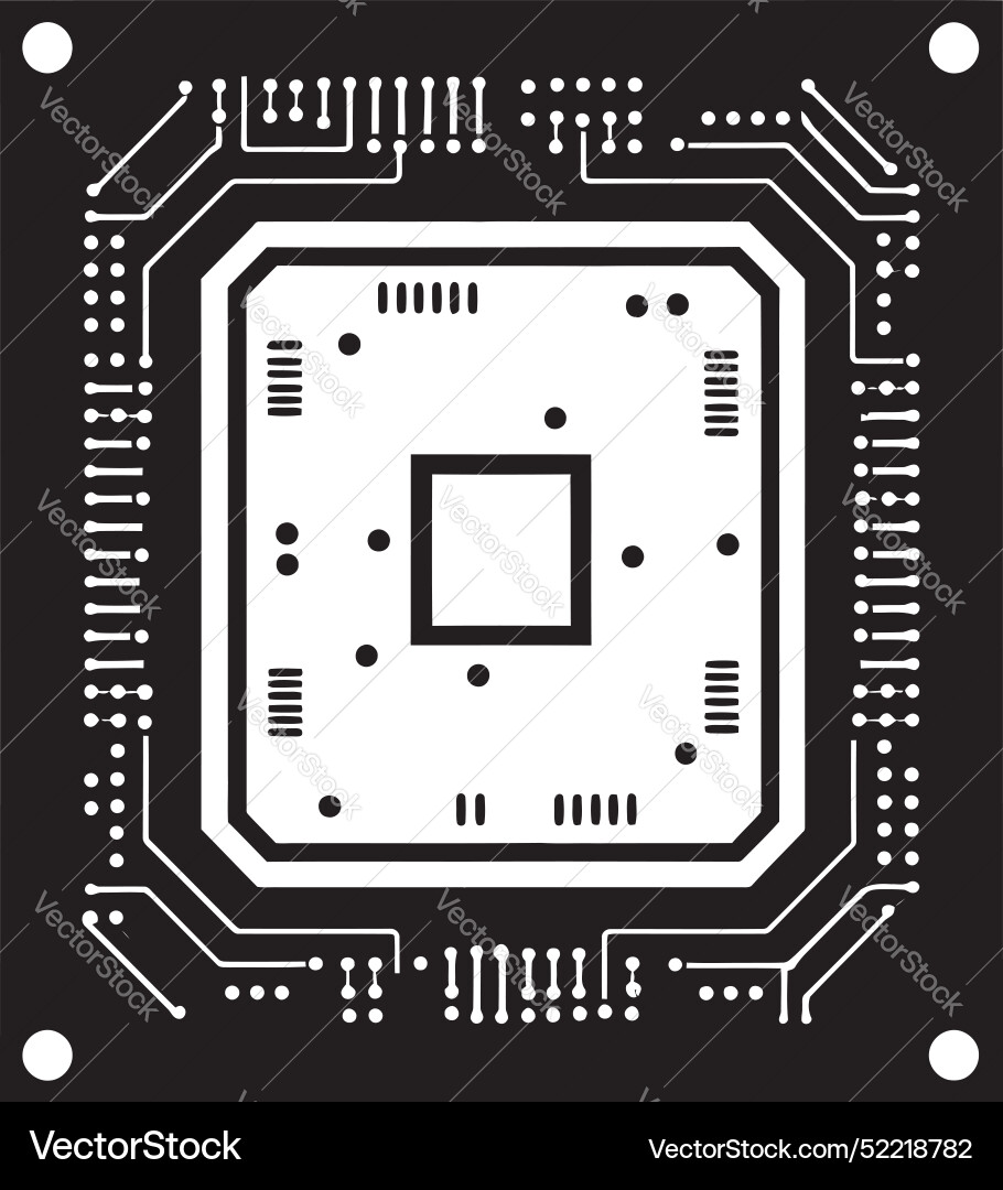 Circuitcraft innovators chip symbol cybersymphony Vector Image